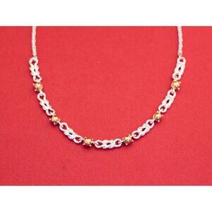 Vintage Silver and Gold Infinity Knot Necklace 18 inches by Avon F15